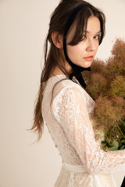 シフォン レース ドッキング ウエディングドレス(W39)