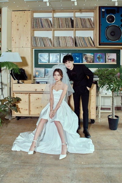 ハートカット サテン ミニドレス(W363)