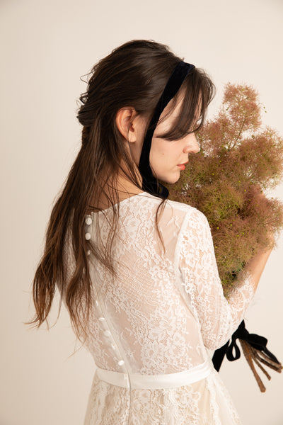 シフォン レース ドッキング ウエディングドレス(W39)