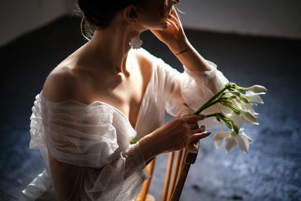 オフショルダー ロングスリーブ ソフトマーメイドドレス(W244)