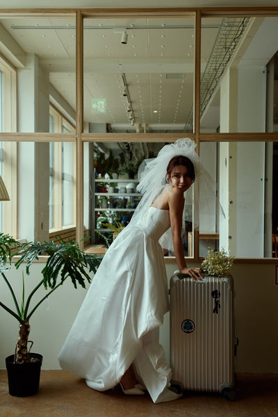 ハートカット サテン ミニドレス(W363)