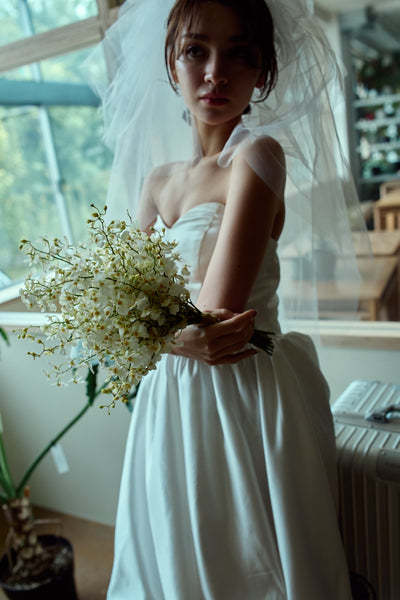 ハートカット サテン ミニドレス(W363)