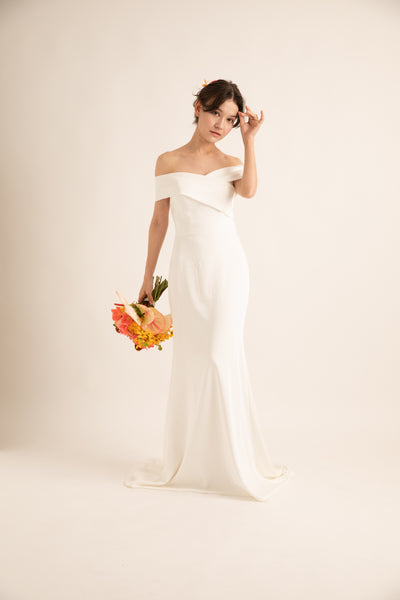 オフショルダー ソフトマーメイドドレス(W188)