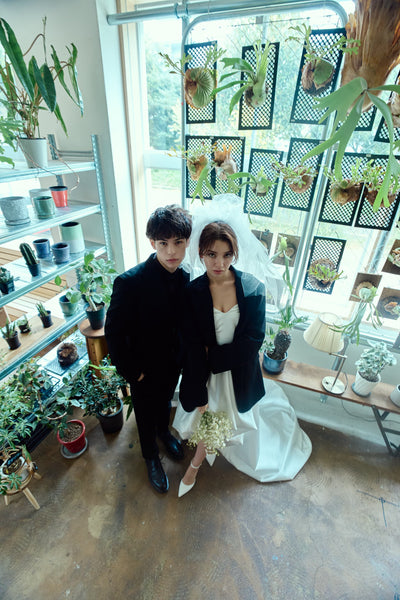 ハートカット サテン ミニドレス(W363)