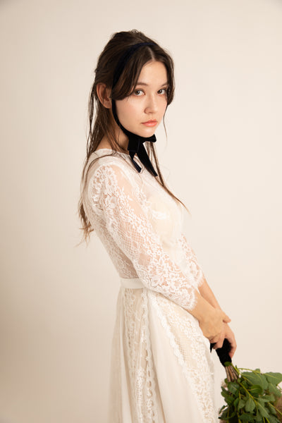 シフォン レース ドッキング ウエディングドレス(W39)