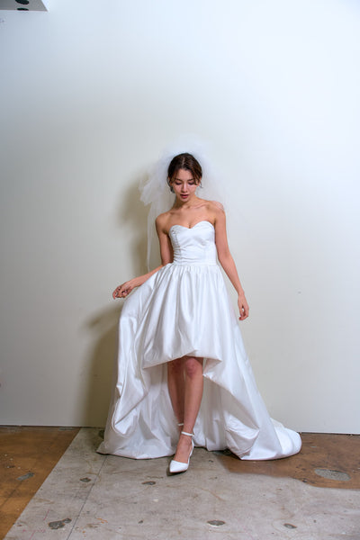 ハートカット サテン ミニドレス(W363)