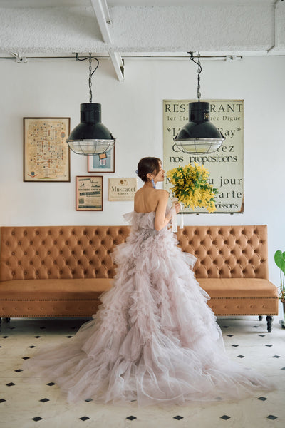 グレーパープル フリル ドレス(N01)