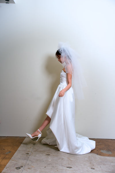 ハートカット サテン ミニドレス(W363)