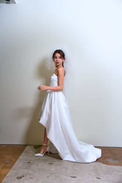 ハートカット サテン ミニドレス(W363)