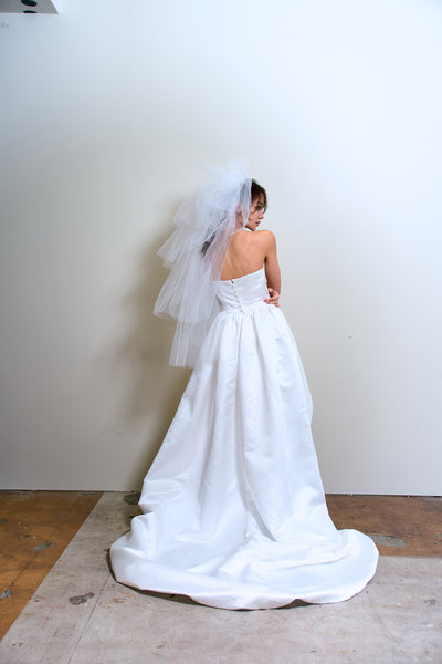 ハートカット サテン ミニドレス(W363)