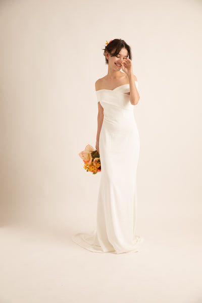 オフショルダー ソフトマーメイドドレス(W188)