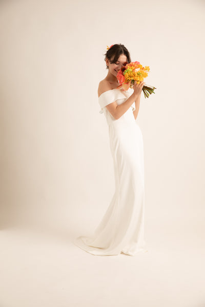 オフショルダー ソフトマーメイドドレス(W188)