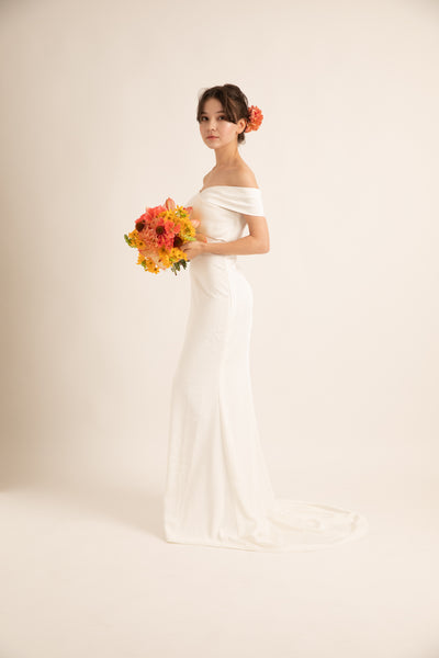 オフショルダー ソフトマーメイドドレス(W188)