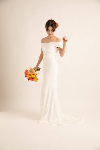 オフショルダー ソフトマーメイドドレス(W188)