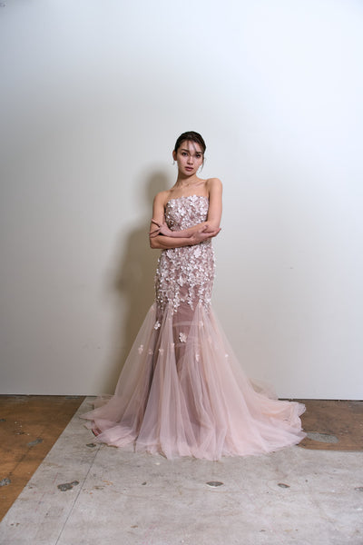 フラワーレース チュール マーメイドドレス(W360)