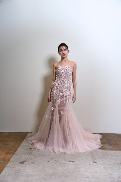 フラワーレース チュール マーメイドドレス(W360)