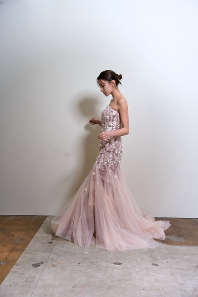 フラワーレース チュール マーメイドドレス(W360)