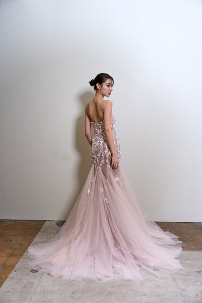 フラワーレース チュール マーメイドドレス(W360)