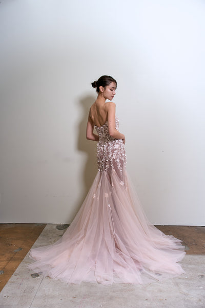 フラワーレース チュール マーメイドドレス(W360)