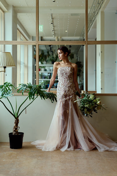 フラワーレース チュール マーメイドドレス(W360)