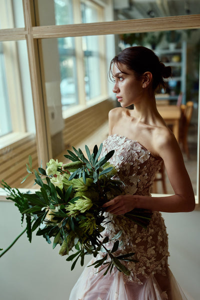 フラワーレース チュール マーメイドドレス(W360)