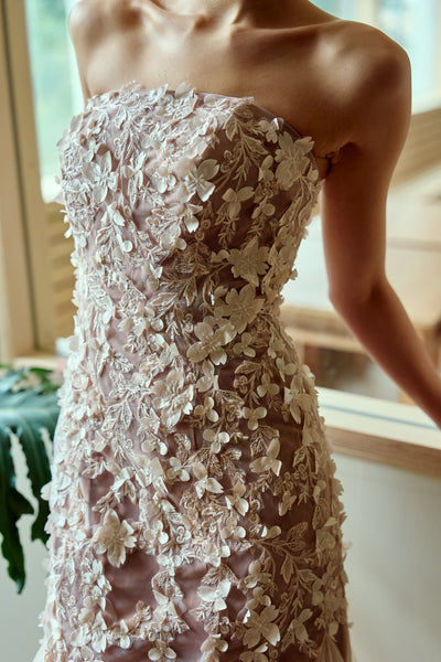 フラワーレース チュール マーメイドドレス(W360)