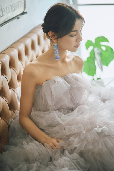 グレーパープル フリル ドレス(N01)