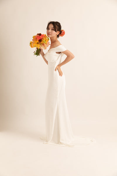 オフショルダー ソフトマーメイドドレス(W188)