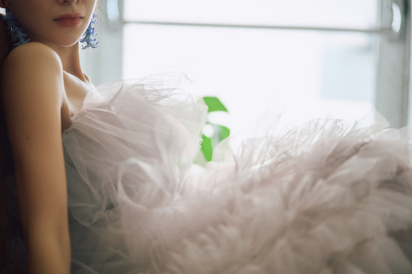 グレーパープル フリル ドレス(N01)