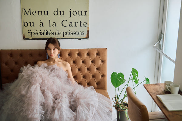 グレーパープル フリル ドレス(N01)