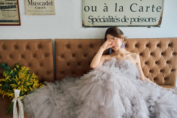 グレーパープル フリル ドレス(N01)