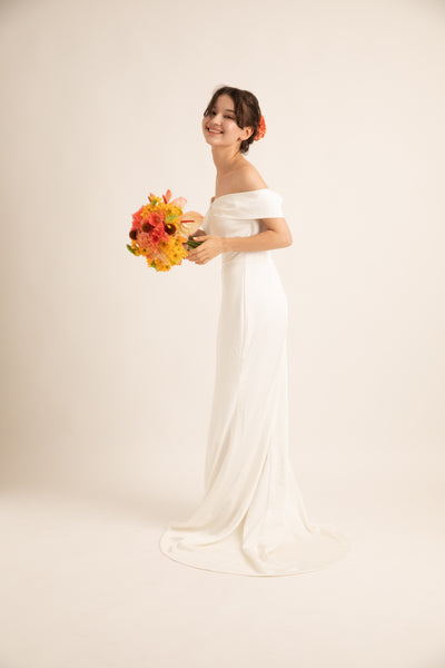 オフショルダー ソフトマーメイドドレス(W188)