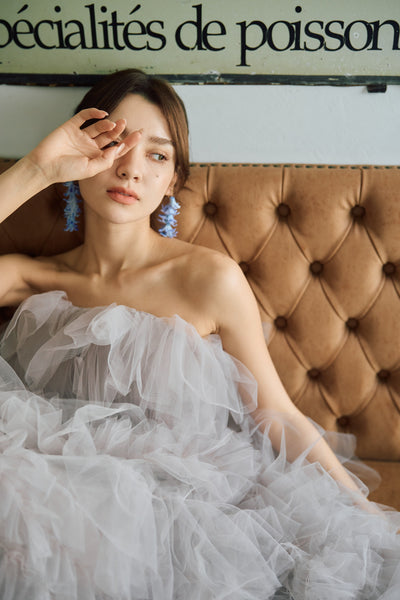 グレーパープル フリル ドレス(N01)