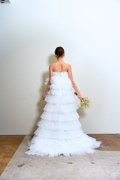 フリル チュール ティアードドレス(W359)