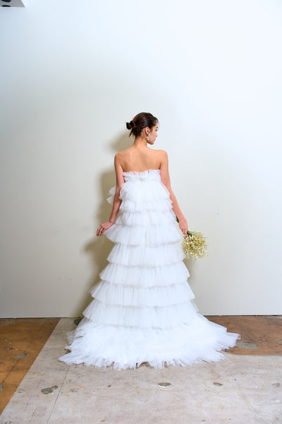 フリル チュール ティアードドレス(W359)