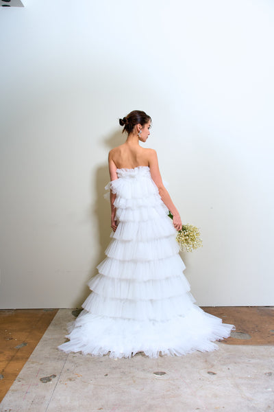 フリル チュール ティアードドレス(W359)