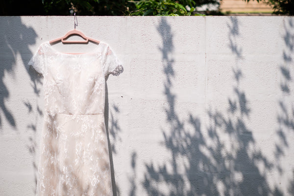 総レース ボートネック 半袖 スレンダードレス(W222)