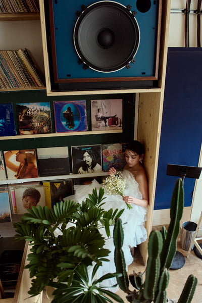 フリル チュール ティアードドレス(W359)