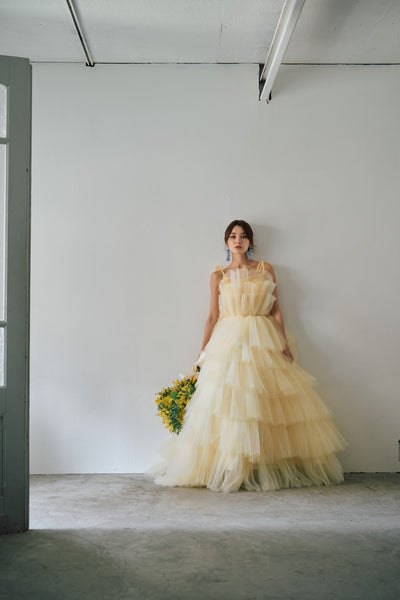 リボンショルダー フリルドレス(N02)