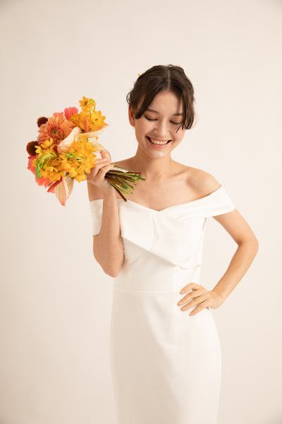 オフショルダー ソフトマーメイドドレス(W188)