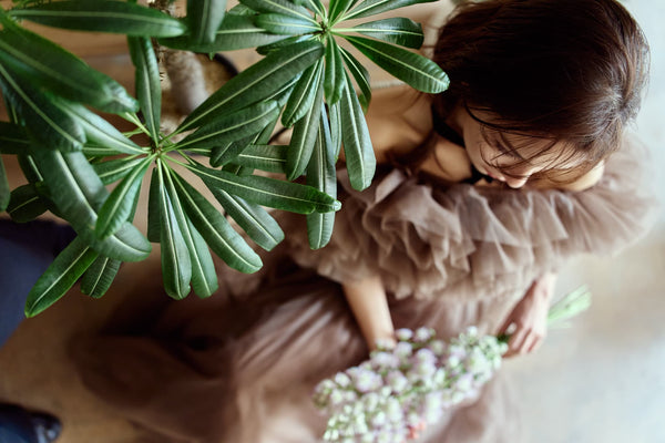 ボリュームフリルショルダー Aラインドレス(W356)