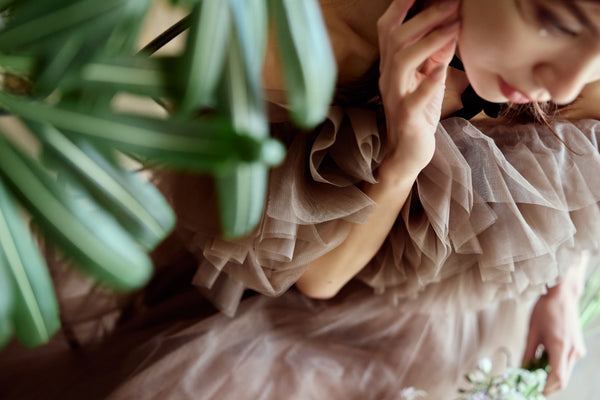 ボリュームフリルショルダー Aラインドレス(W356)