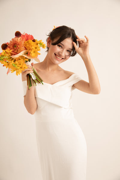 オフショルダー ソフトマーメイドドレス(W188)