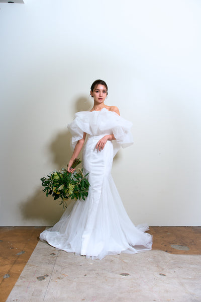 クラウドスリーブ オフショルダードレス(W365)