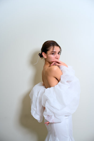 クラウドスリーブ オフショルダードレス(W365)