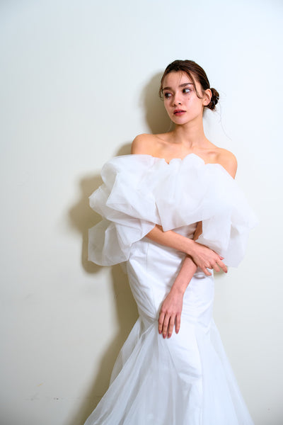 クラウドスリーブ オフショルダードレス(W365)