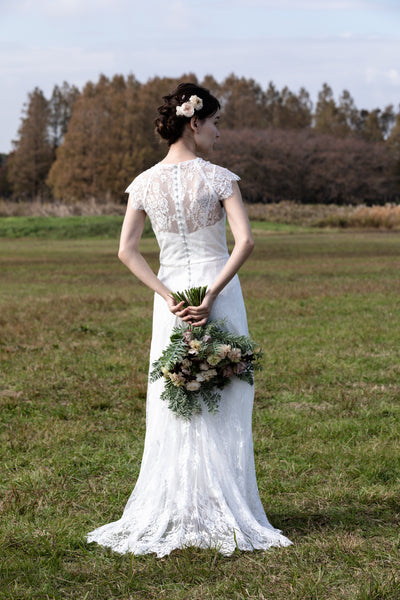 総レース クルーネック テールカットドレス(W179)