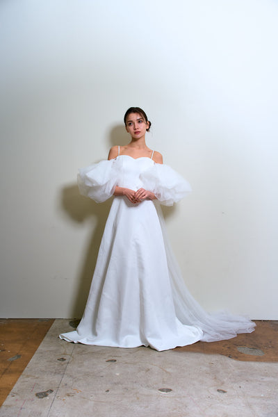 2way バルーンスリーブ ロングトレーンドレス(W364)