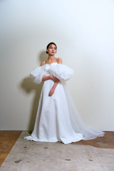 2way バルーンスリーブ ロングトレーンドレス(W364)