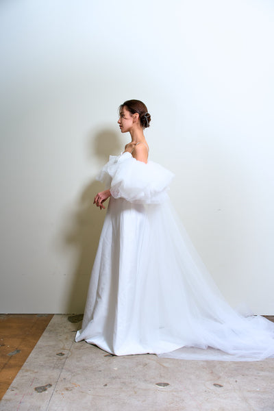 2way バルーンスリーブ ロングトレーンドレス(W364)